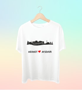 Şehrinize Özel İsim Baskılı Siluet Tshirt