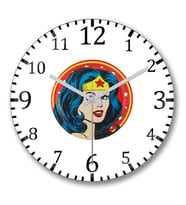 Wonder Woman Duvar Saati Bombeli Gercek Cam