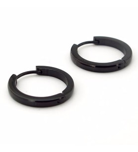 BÜYÜK BOY 20mm HALKA SİYAH PASLANMAZ ÇELİK HALKA KÜPE E837