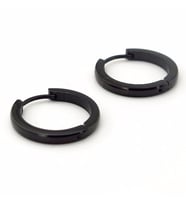 BÜYÜK BOY 20mm HALKA SİYAH PASLANMAZ ÇELİK HALKA KÜPE E837