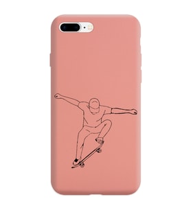 Iphone 8 Plus Çizgi Tasarımlı Pudra Lansman Telefon Kılıfı