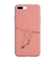 Iphone 8 Plus Çizgi Tasarımlı Pudra Lansman Telefon Kılıfı