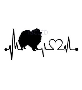 Araba çıkartmaları Pomeranian kalp atışı köpek Sticker