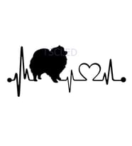 Araba çıkartmaları Pomeranian kalp atışı köpek Sticker