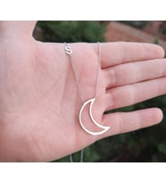 Harfli AY Tasarım Kolye 925 Ayar Gümüş