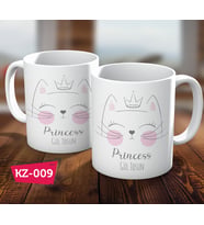 Kişiye Özel İsimli Prenses Kedi Hediye Kupa Bardak