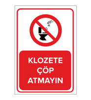 MIGNATIS - Klozete Çöp Atmayın Levhası - Sac Malzeme 50x70cm