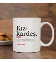 Lügatçe Kız Kardeş İsme Özel Kupa