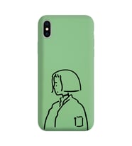 Iphone Xs Çizgi Tasarımlı Yeşil Lansman Telefon Kılıfı
