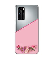 Kesik Çiçek Tasarımlı Süper Şeffaf Silikon Telefon Kılıfı Huawei P40