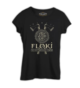 Vikings - Floki Siyah Kadın Tshirt