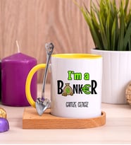 Bankacı Ahşap Altlıklı Sarı Kupa Bardak