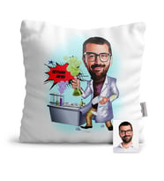 BK Gift Kişiye Özel Kimya Mühendisi Karikatür  Yastık  1