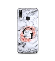 Mermer Çiçekli Harf Tasarım Süper Şeffaf Silikon Telefon Kılıfı Huawei PSmart 20