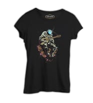 Notes in Space Siyah Kadın Tshirt