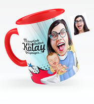 BK Gift Kişiye Özel Bayan Kadın Hastalıkları Ve Doğum Uzmanı Karikatürlü Kırmızı Kupa Bardak  1