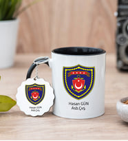 Deniz Kuvvetleri Siyah Kupa Bardak Ve Anahtarlık Set