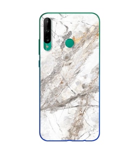 Beyaz Mermer Tasarımlı Süper Şeffaf Silikon Telefon Kılıfı Huawei P40 Lite E