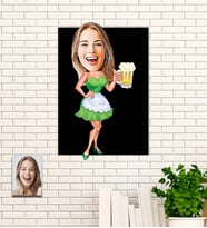 Kişiye Özel Kadın Karikatür Ahşap Tablo
