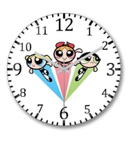 Powerpuff Girls Duvar Saati Bombeli Gercek Cam