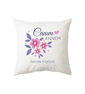 Canım Annem İsme Özel Yastık (Beyaz)