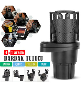 Araç İçi 4in1 Çok Fonksiyonlu Lüks Bardak İçecek Tablet Tutucu