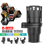Araç İçi 4in1 Çok Fonksiyonlu Lüks Bardak İçecek Tablet Tutucu