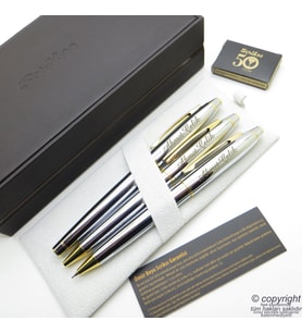 Scrikss 35 3'lü Set Gold Krom Ahşap Deri Kutulu  Dolma Kalem + Tükenmez Kalem + Versatil Kalem Set  Scrikss Kalem  İsme Özel Kalem  Hediyelik Kalem