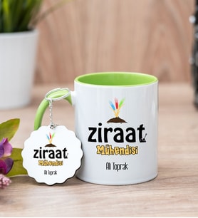 Ziraat Mühendisi Yeşil Kupa Bardak Ve Anahtarlık Set