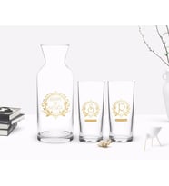 BK Gift Kişiye Özel Renkli Baskılı İsimli İkili Rakı Bardağı ve Karaf Hediye Seti-16 (Model 1)