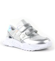 Rakerplus Hakiki Deri Gümüş Renl Cırtlı Kız Çocuk Sneaker Ayakkabı