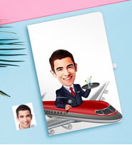 BK Gift Kişiye Özel Bay Uçuş Görevlisi Host Karikatürlü Defter