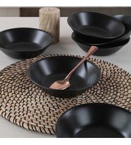 Keramika Hitit Mat Siyah Yemek Tabağı 18 Cm 6 Adet
