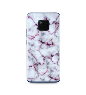 Mor Mermer Tasarımlı Süper Şeffaf Silikon Telefon Kılıfı Huawei Mate 20 Pro