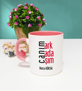 Arkadaşa Canım Arkadaşım Tasarımlı Arkadaşa Kişiye Özel Arkadaş Kupa Bardak Pembe