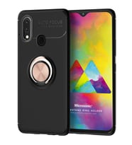 Microsonic Samsung Galaxy M20 Kılıf Kickstand Ring Holder Siyah Rose