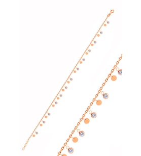 Söğütlü Silver Gümüş rose zirkon taşlı pullu halhal
