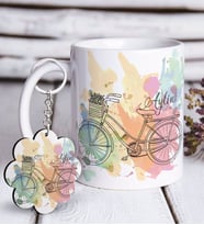 BK Gift Kişiye Özel Nostalji Tasarımlı Beyaz Kupa ve Anahtarlık Hediye Seti-1 (Model 1)
