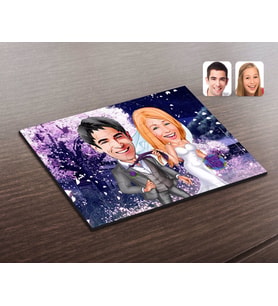 BK Gift Kişiye Özel Evleniyoruz Karikatürlü Ahşap Puzzle-6