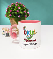 Okul Öncesi Öğretmeni Kupa Bardak Pembe