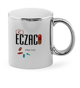 BK Gift Kişiye Özel Mesleki Eczacı Krom Kupa Bardak  3