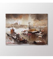Arty Tablo Suluboya Tekneler ve İstanbul Tablo (Karışık)