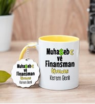 Muhasebe Ve Finansman  Öğretmeni Sarı Kupa Bardak Ve Anahtarlık Set