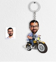 BK Gift Kişiye Özel Bay Motorcu Karikatür Anahtarlık  1