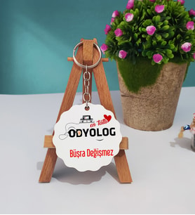 Mesajlı Odyolog Tasarımlı Kişiye Özel Odyolog Ahşap Anahtarlık