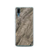Gri Mermer Tasarımlı Süper Şeffaf Silikon Telefon Kılıfı Huawei P20   