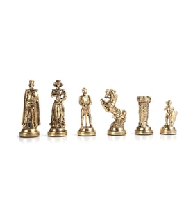 (Sadece Satranç Taşı İsteyene) Gifthome, Orta, Metal, Parlak, İngiliz Figürlü Satranç Taşı (Çok Renkli)