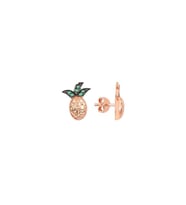 Söğütlü Silver Gümüş rose zirkon  taşlı ananas küpe