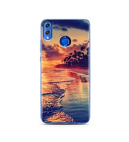 Sahil Tasarımlı Süper Şeffaf Silikon Telefon Kılıfı Huawei Honor 8x
