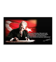 ''Güner Ofis''  Atatürk Tablosu Deri Üzerine Kanvas Tablo 80x130